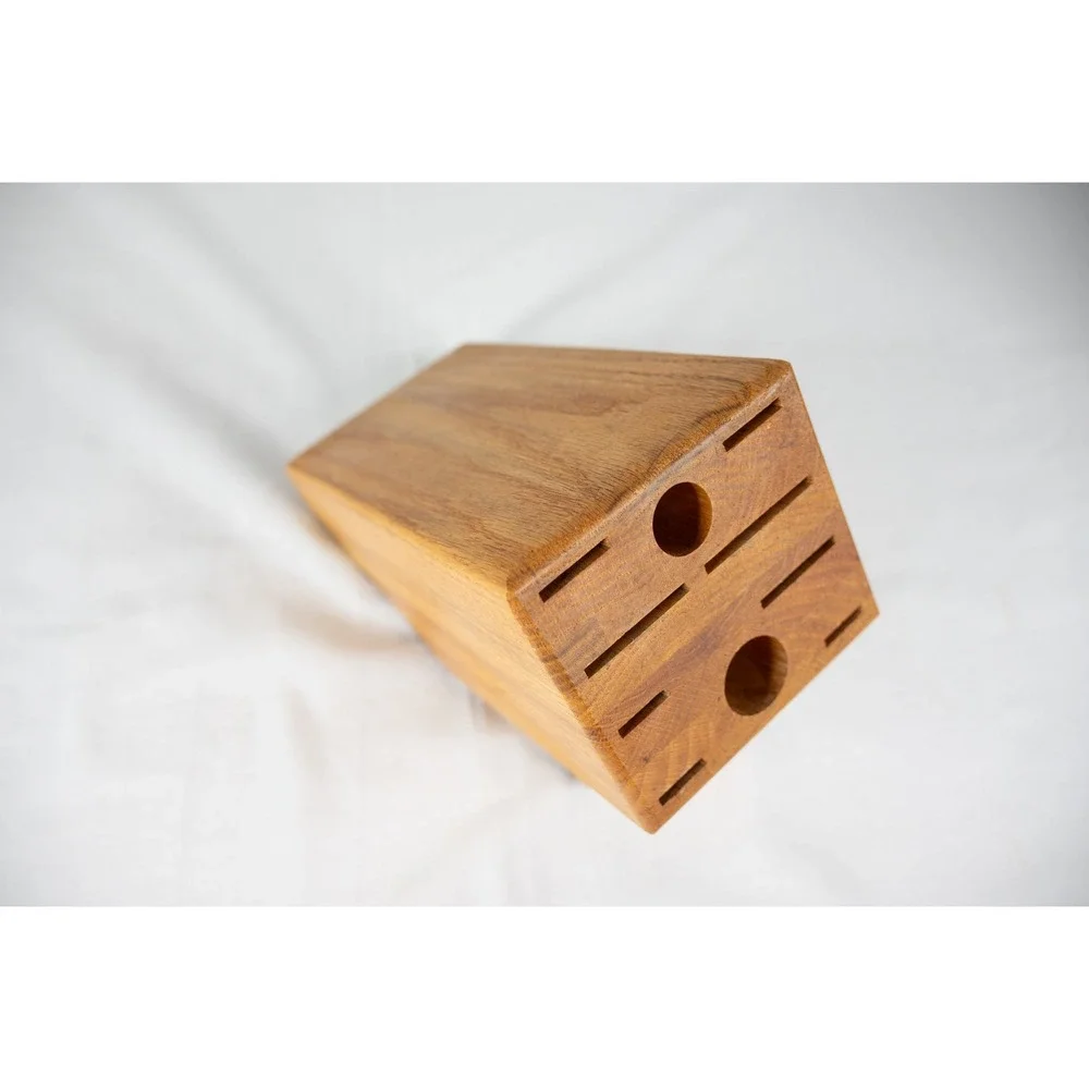 Cutco Knife Block Kitchen Storage Homemaker 10 Slot Made in USA honey oak wood
